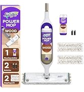 Swiffer PowerMop Wood Mop Kit for Wood Floor Cleaning, Quickdry Solution with Lemon Scent, Moppin...