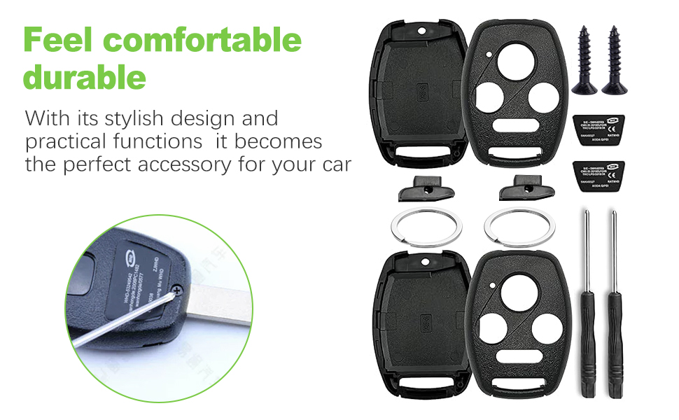 Key Fob Keyless Entry Remote Shell Case Pad