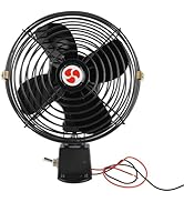 MEKOTRIN 12V RV Cooling Fan with 2 Speed Switch Heavy Duty Quiet Metal Car Fan for Truck RV Car B...