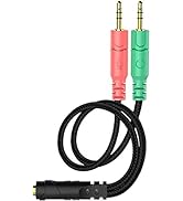 Headset and Microphone Splitter Cable for PC 3.5mm Jack Headphones Audio Adapter Convertors 3.5mm...