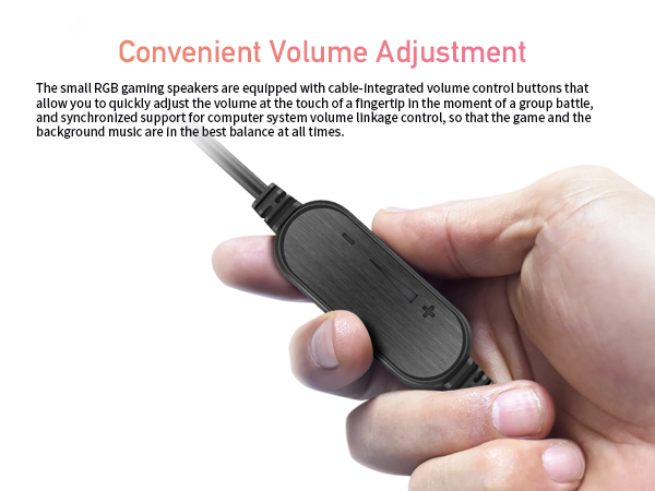 Convenient volume adjustment for gaming speakers