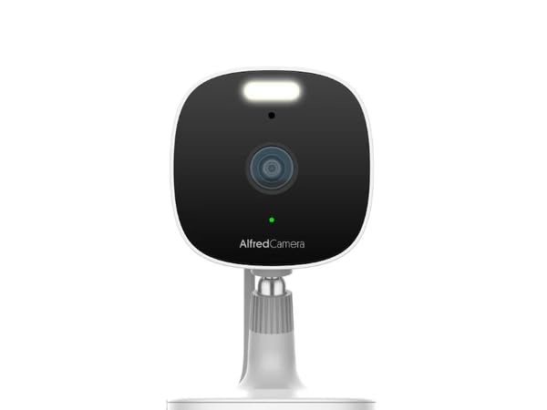 AlfredCam Plus 2 smart home security camera on white background.
