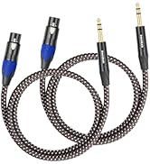 Smithok 2Pack 1/4" to XLR Cable,Heavy Duty Nylon Braided,Gold Plated Plug,Balanced 1/4" TRS to XL...