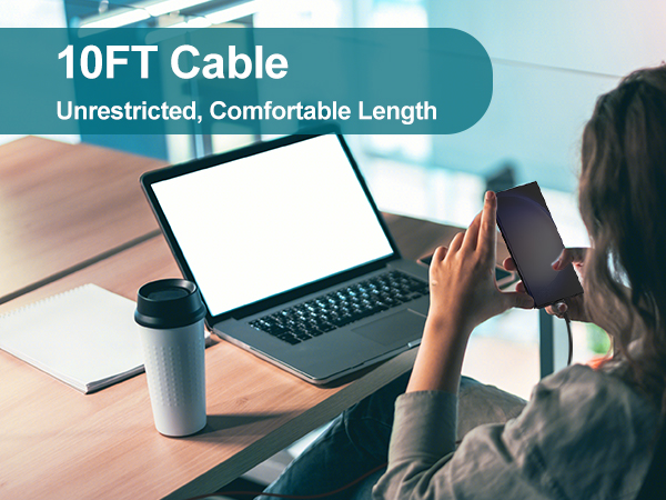 10FT USB-C to USB-C Cable