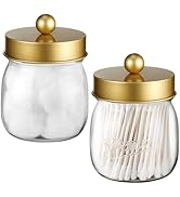Farmhouse Decor Apothecary Jar Set,Mason Jar Bathroom Vanity Storage Organizer Canister - Qtip Ho...
