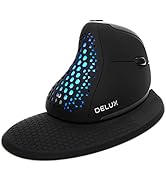 DeLUX Seeker Wireless Ergonomic Vertical Mouse with OLED Screen, BT and USB Receiver, Connect wit...