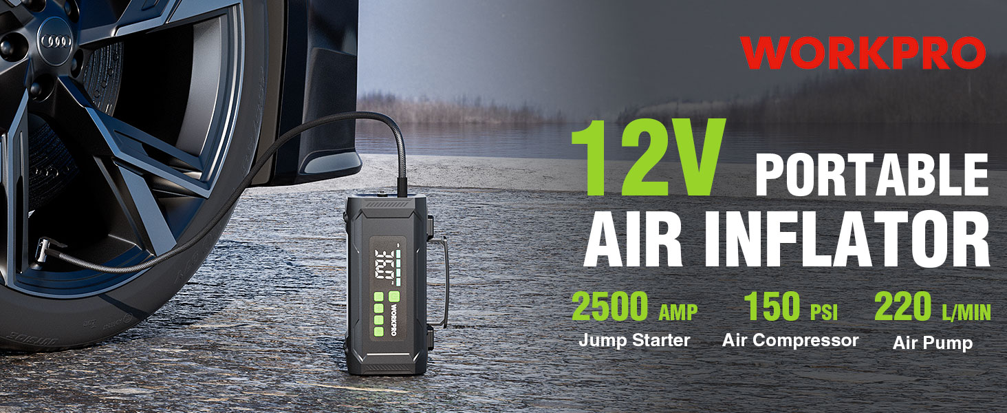WORKPRO 12V Portable Air Inflator 