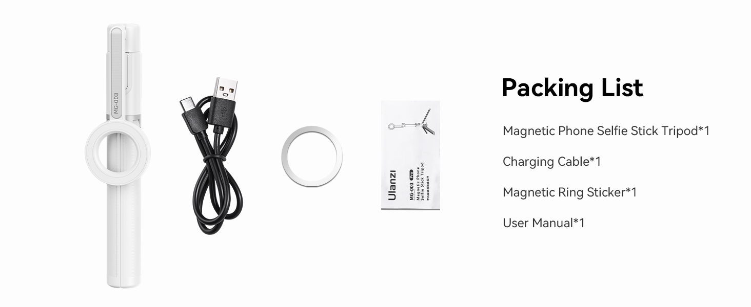 ULANZI 54'' Magnetic Selfie Stick Tripod Pro, All-in-One Phone Tripod w Magnetic Phone Holder
