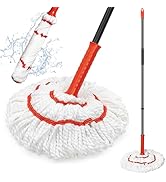 TidyBliss Self Wringing Twist Mop for Floor Cleaning, 57.5 inches Long Handle Cotton String Mop w...