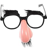 MAGICLULU 1pc Halloween Big Nose Glasses Funny Nose Disguise Glasses Big Nose Cosplay Glasses wit...