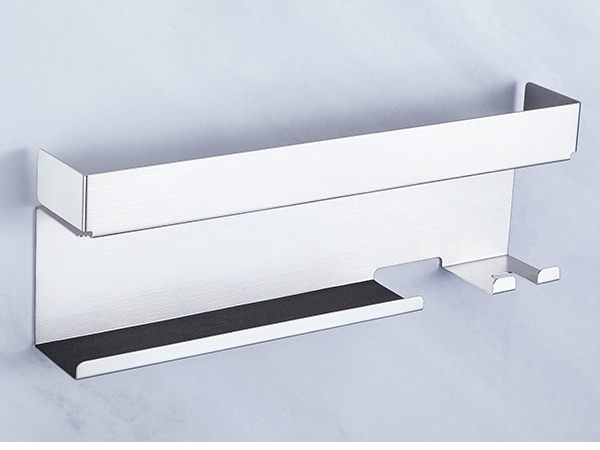 3D rendering of white linear mounting brackets or wall fixtures shown from multiple angles against light gray background.