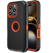Jiunai for iPhone 16 Pro Max Case Heavy Duty Strong Shockproof Port Protection Screenless Dustpro...