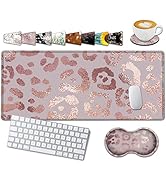 Large Gaming Mouse Pad, 31.5x11.8 in Extended Computer Mouse Mat with Non-Slip PU Base, Ergonomic...