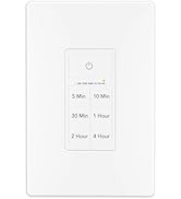 BN-LINK Countdown Timer Switch for Exhaust Fan, Bathroom Fan Light Switch Timer 5-10-30-60mins, 2...