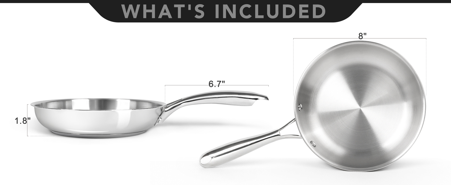 Stainless Steel Frying Pan 8 inch