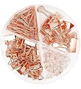 DANRONG 97 PCS Office Supplies for Women, Paper Clips, Binder Clips and Push Pins Set, Paperclips...