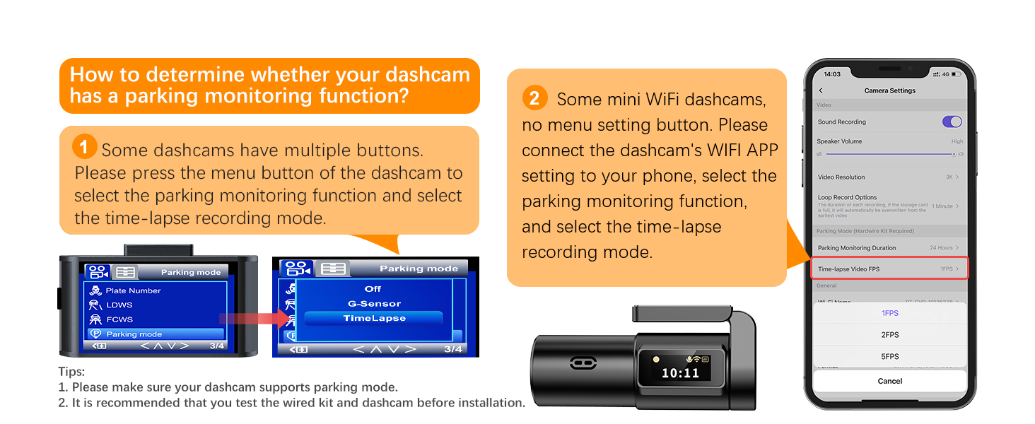 Range Tour Dash Cam Hardwire Kit Mini USB Port, 5V/2.5A (also suitable for 1- 2A)