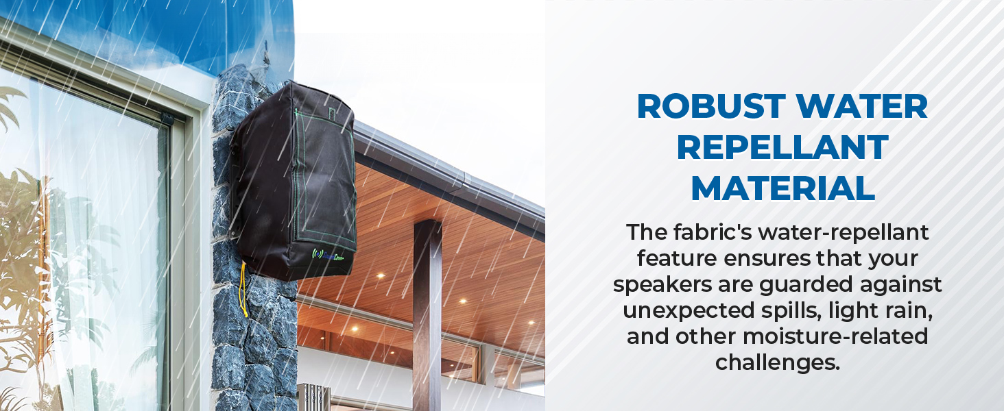 outdoor speaker covers heavy duty water sun sand protection UV 50 snug fitting dust double stitch