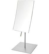 JERDON Rectangular Tabletop Makeup Mirror - Makeup Mirror with 3X Magnification with Nickel Finis...