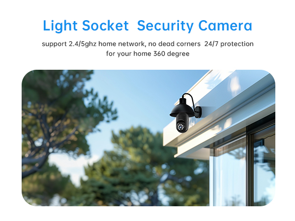 Light socket security camera