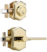 parro Brass Exterior Door Lock Set with Deadbolt, Heavy Duty Exterior Door Handle with Lock, Keye...