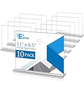 EHWINE 10 Pack Acrylic Sign Holder 11 x 8.5, Horizontal Double-Sided Stand up Table Top Sign Hold...