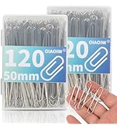 Paper Clip Large 240pcs 2 Inch Large Silver Paper Clips Big Paperclip 2 Boxes of 120 PCS Each Sui...
