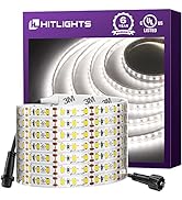 HitLights LED Strip Lights IP67 Waterproof High Density 16.4ft 5000K Cool White LED Tape Light - ...