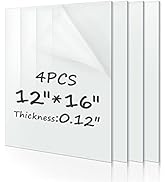 4 Pack Clear Acrylic Sheet 12" x 16"(305 x 406mm) Plexiglass Panel 1/8"(3mm) Thick Transparent Pl...