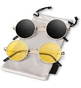 Sunier Round Sunglasses Men Women Shades Polarized Hippie Lennon Retro Circle UV400 Sun Glasses
