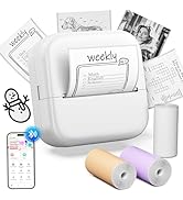 WCZ Sticker Maker M02X Mini Printer Bluetooth Print Pod Inkless Pocket Portable Photo Printer Com...