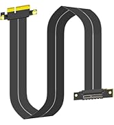 GLOTRENDS PCIe 3.0 X4 Riser Cable 600mm Length, 64PIN Full Function Features, Female 90 Degree An...