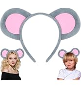 KHC-KHF Halloween-headband Mouse-Ears-Headband Mouse Ears Plush Headband Rat Ears Headwear Animal...