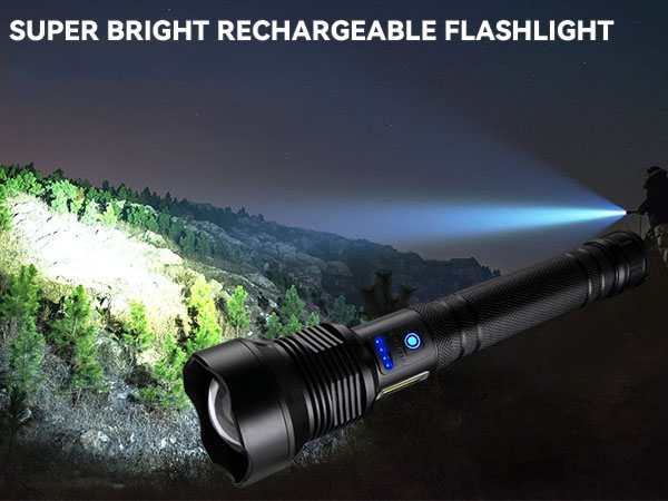 Flashlights High Lumens LED Rechargeable Super Bright Flashlight High Power USB Flash Light