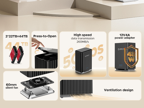 2 bay hard drive enclosure