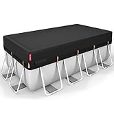 QH.HOME 9x18Ft Rectangular Pool Cover,[2026 Super Windproof with Patented Tightening Device&amp;Easy ...