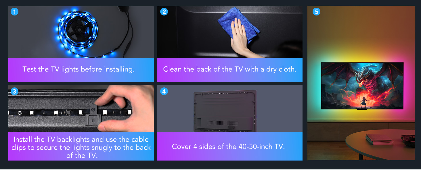 How to install TV backlight