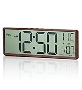 wood digital wall clock battery operated