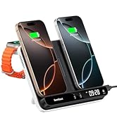 Charging Station for iPhone and Watch, Dual Phone Wireless Charger for iPhone 16/15/14/13/12/11/8...