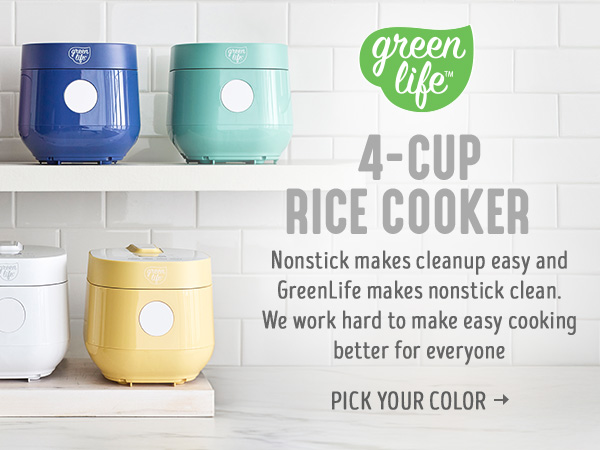 GreenLife, Ceramic Nonstick, PFAS-Free, Non-Toxic, Rice Cooker, Electrics