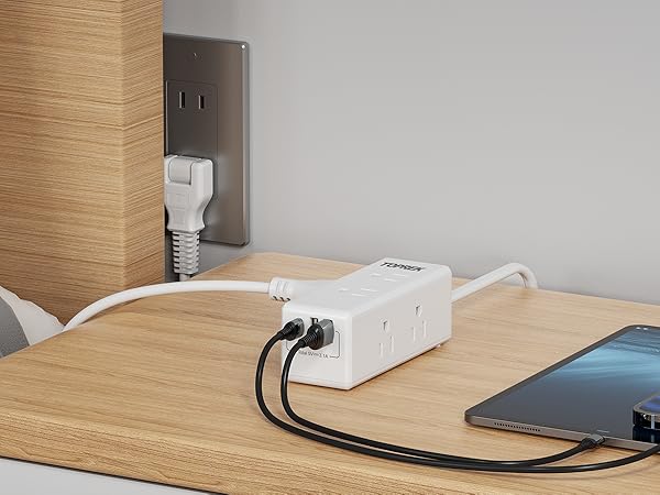 TOPREK Power Strip for Night Stand