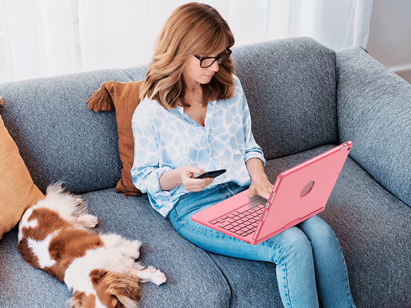for ipad 9th case with keyboard pink 22