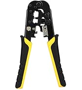 Uvital Dual-Modular Network Cable Cutting Stripping Crimper, Cat 5 Stripper Crimping Tool RJ45 RJ...