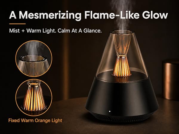 TriPro Essential Oils Aroma Diffuser,Portable Humidifier with Cool Mist and Warm Light Effect