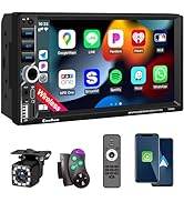 7'' Wireless Apple CarPlay Double Din Car Stereo,Car Radio with IPS HD Touchscreen,Car Bluetooth ...