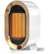 QQT Space heater,Portable PTC Ceramic Space Heater for Indoor Use,Quiet Desk Heater for Office,En...