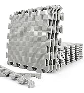 Gym Flooring Puzzle Exercise Mats: Sportneer 1/2" Thick 12" x 12" Interlocking Floor Mats EVA Foa...