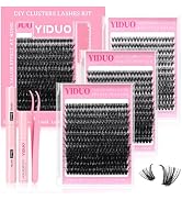 YIDUO 3 Styles Lashes Cluster Kit 720Pcs Eyelash Extensions Kit 40P+60P+80P Bulk Pack D Curl Volu...
