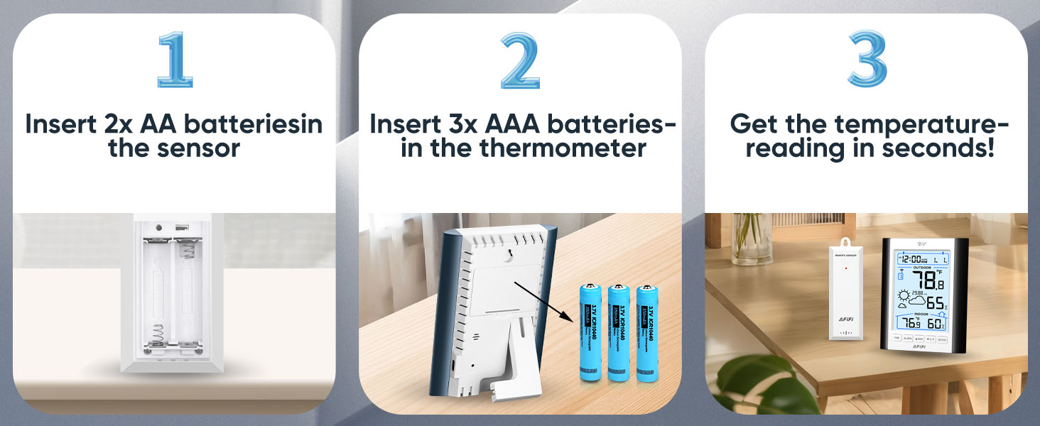 Indoor Outdoor Thermometer Hygrometer Wireless