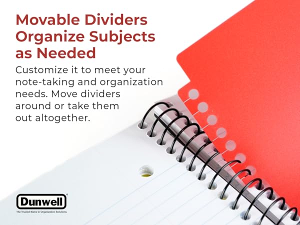 Premium College Ruled, Subject-Movable dividers, Organize Subject as Needed